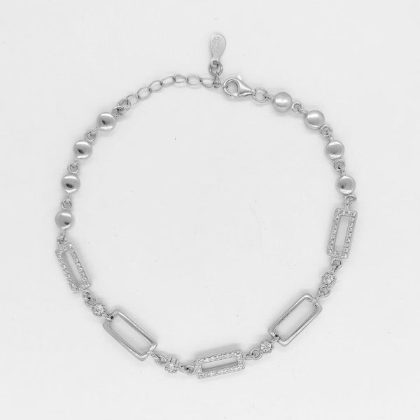 Oblong Link Silver Bracelet